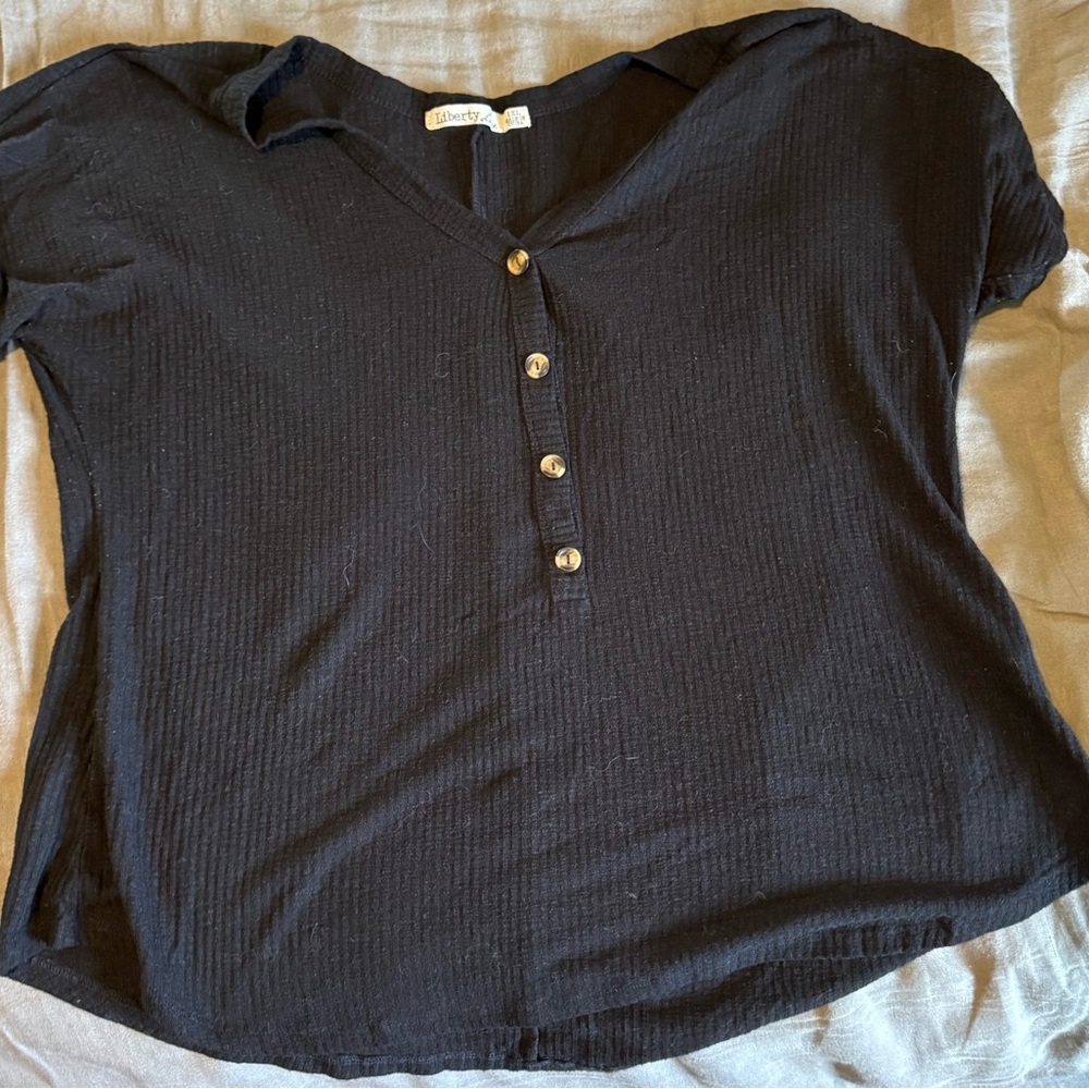 Liberty Black Button-Down Women's Shirt